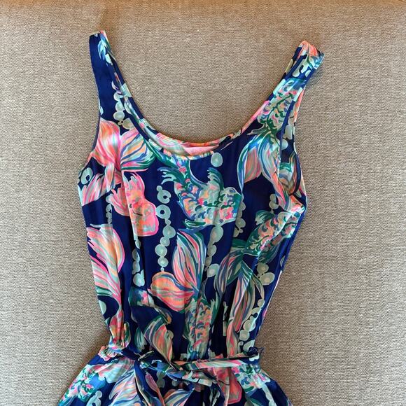 Lilly Pulitzer Tropical Romper Women Small Swim Cover Cruise Poolside Preppy - Picture 3 of 8